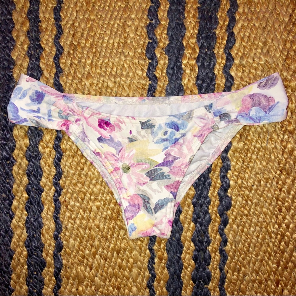 Billabong White Floral Bikini Bottoms